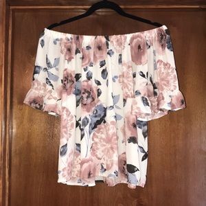 Off the Shoulder Floral Blouse-Sienna Sky